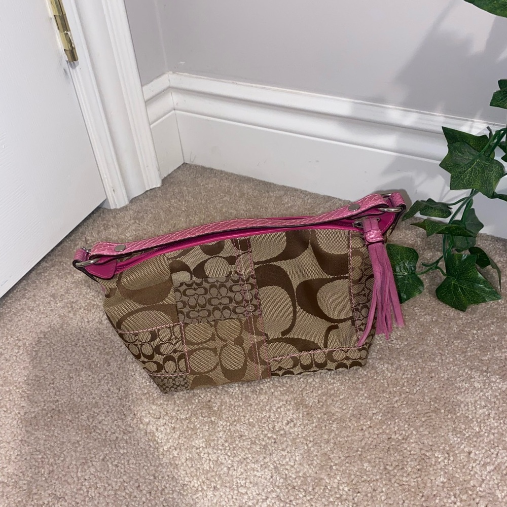 COACH Pink and Brown Mini Bag